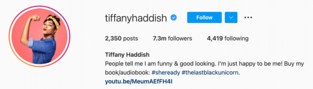  Instagram Bio de Tiffany Haddish