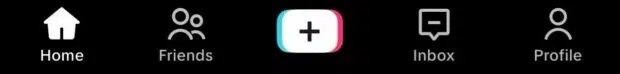 TikTok's navigation bar