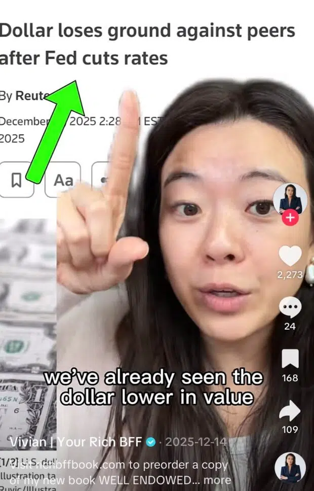 Vivian from Your Rich BFF using TikTok’s green screen effect