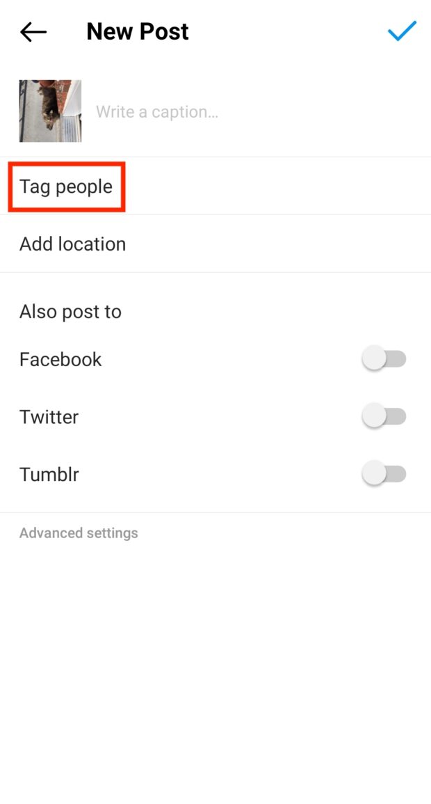 tag people on new post