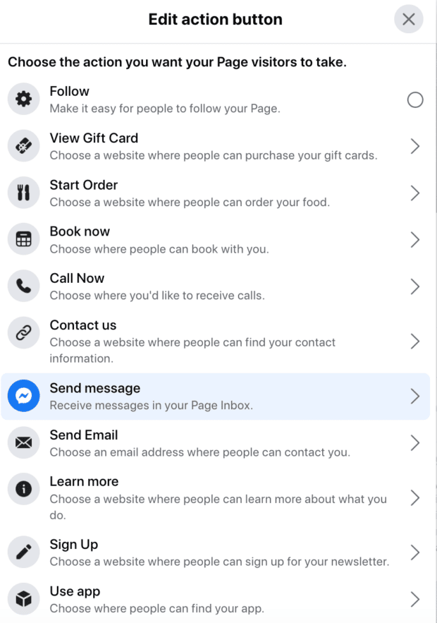 change tabs on Facebook Page