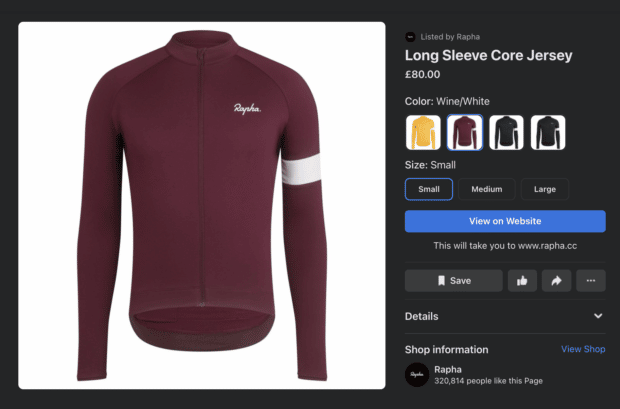 Rapha long sleeved core jersey