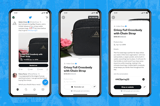 Twitter product drop reminders