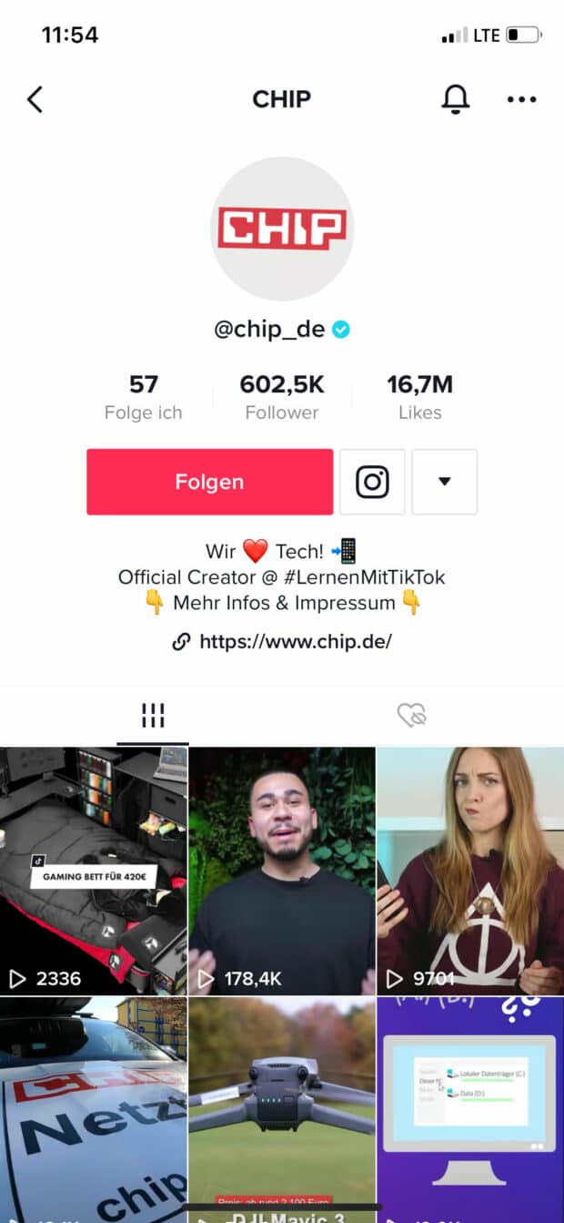 chip.de tiktok profil