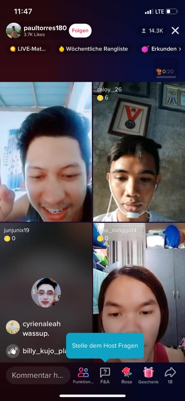 tiktok live beispiel