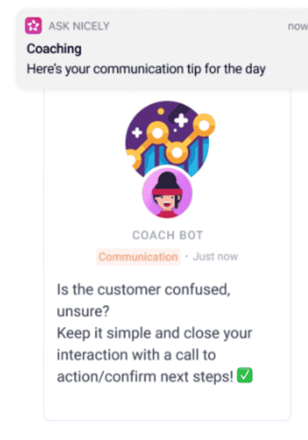 AskNicely coaching communication tip for the day