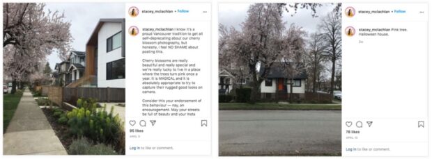 Instagram caption Vancouver houses side-by-side