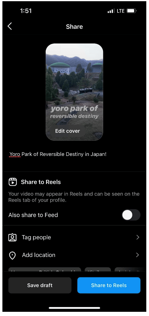 Yoro Park of Reversible Destiny in Japan share to reels