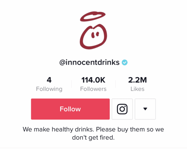 Innocent Drinks We make healthy drinks so please buy them so we don't get fired