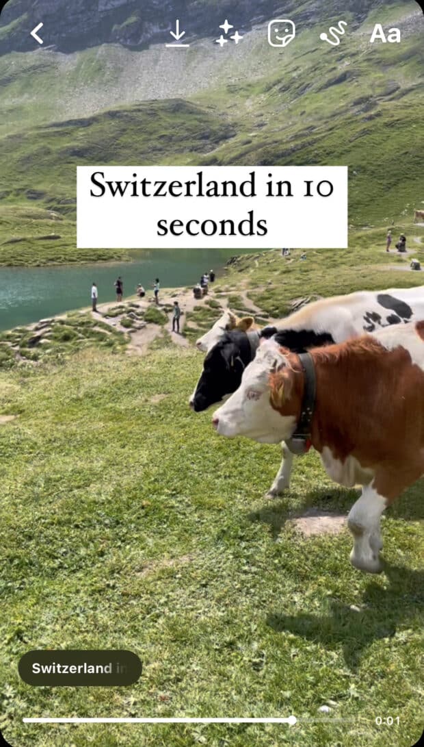 Switzerland in 10 seconds reel example