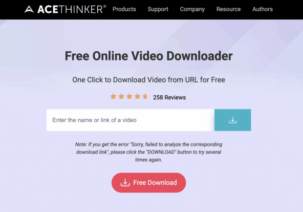 Ace Thinker free online video downloader