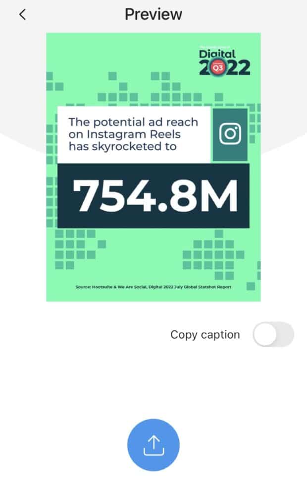 Instagram preview reposter potential ad reach on Instagram Reels