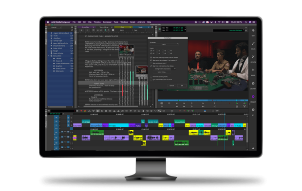 capture d’écran du logiciel de montage vidéo Avid Media Composer