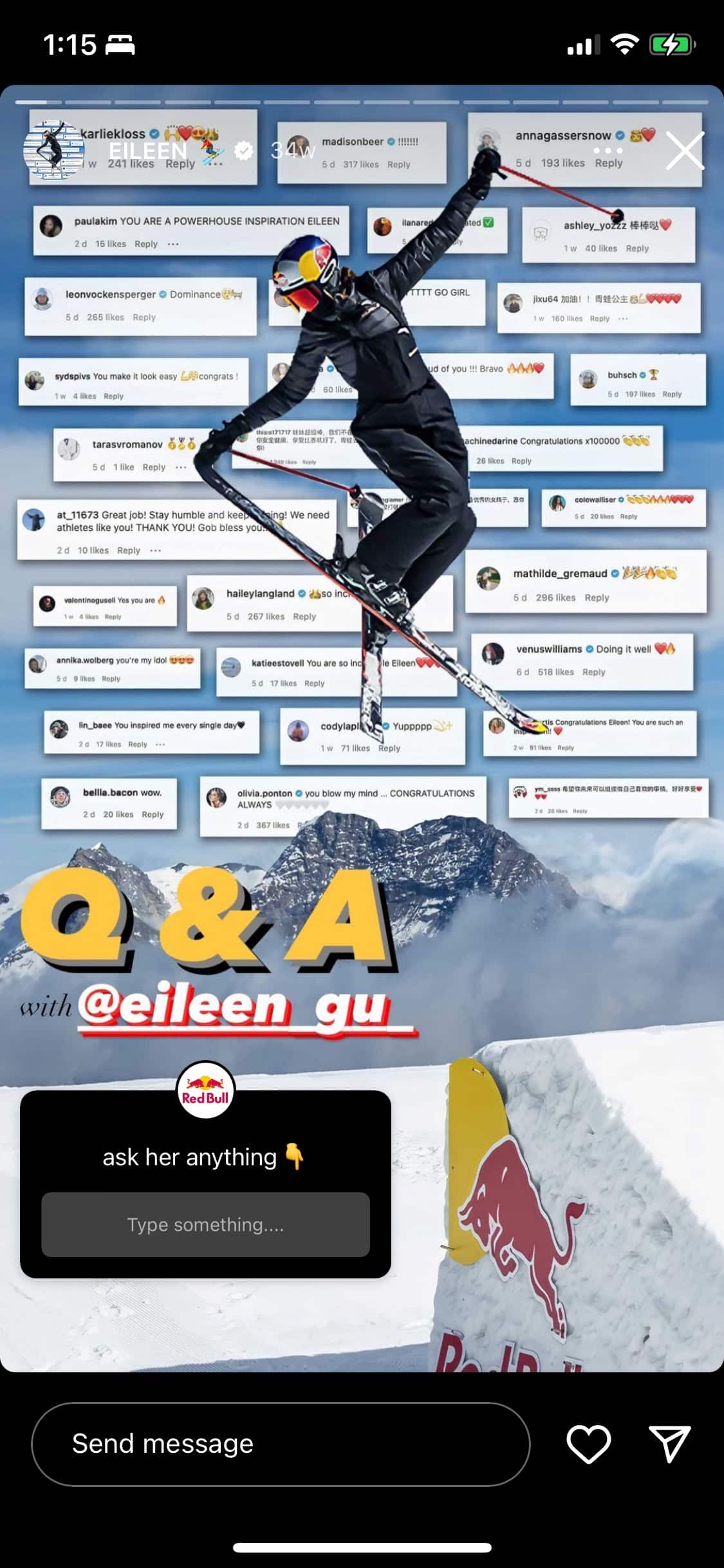 Eileen Gu Redbull Instagram takeover