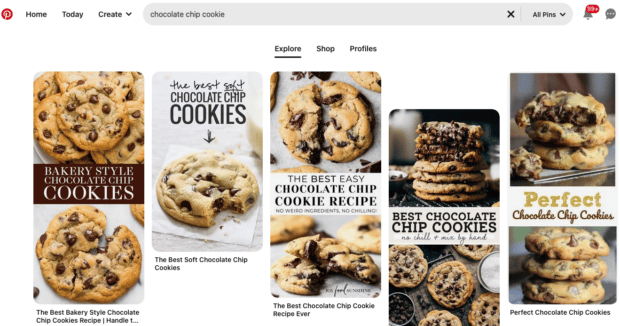 pinterest search results for chocolate chip cookie