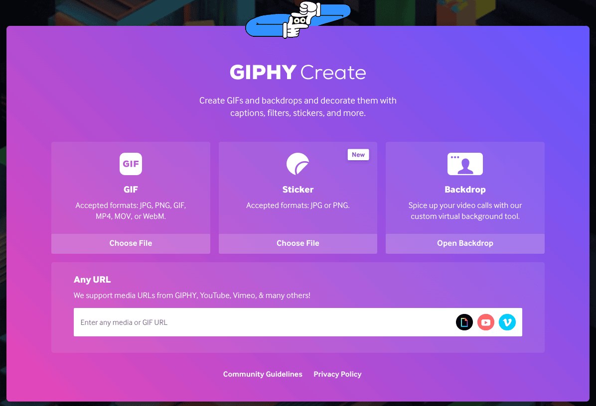 Giphy URL option create desktop