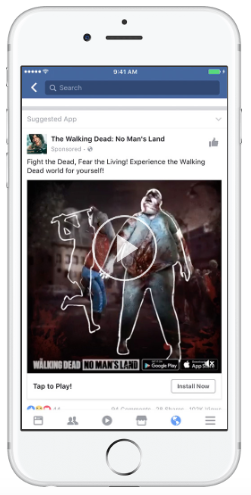 Реклама The Walking Dead в Facebook