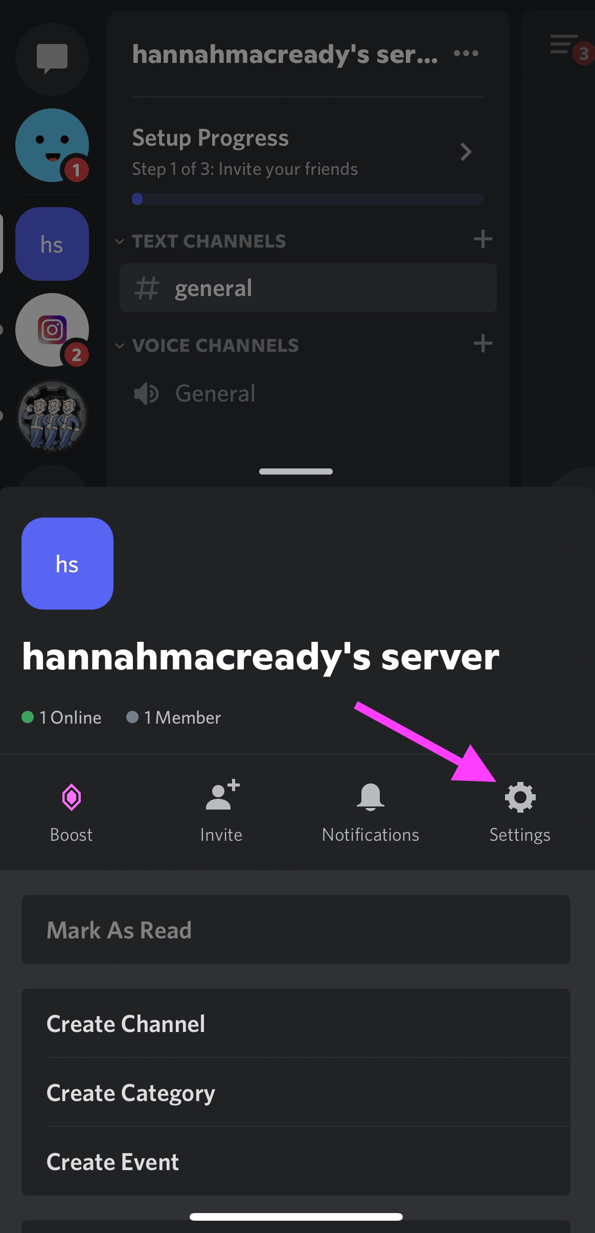 Server Settings in the Discord Mobile App