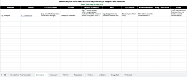 How to Run the Easiest Social Media Audit FREE TEMPLATE VII Digital