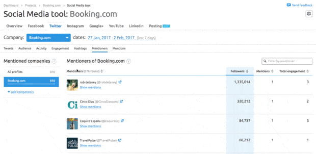 social media tool: Booking.com