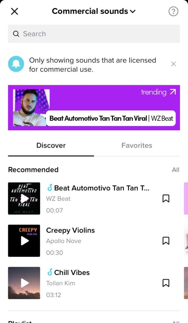 TikTok's Commercial Sound Library