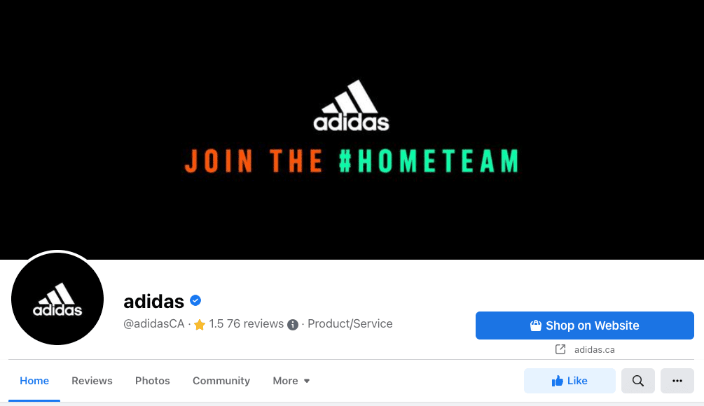 Adidas shop fb cover