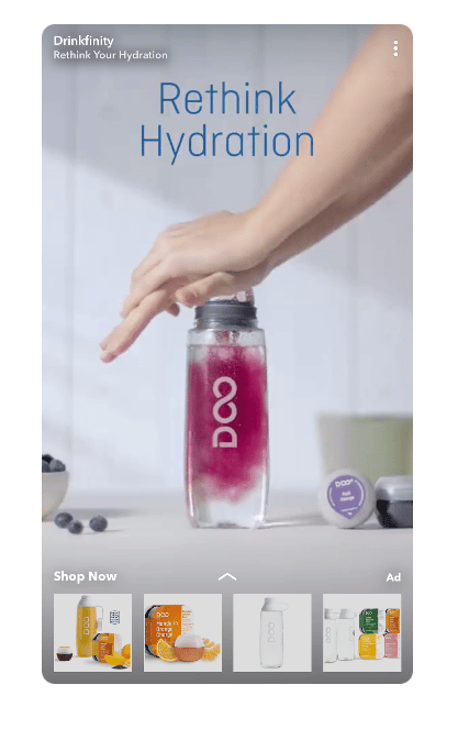 Drinkfinity rethink hydration dynamic collection ads