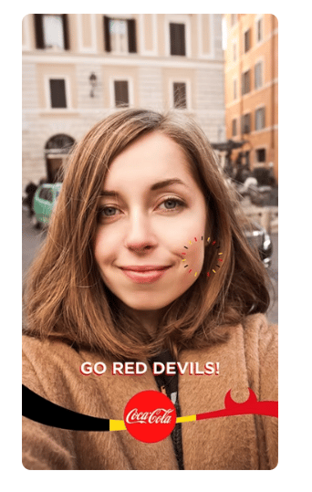 Coca Cola Go Red Devils Snapchat filter ad