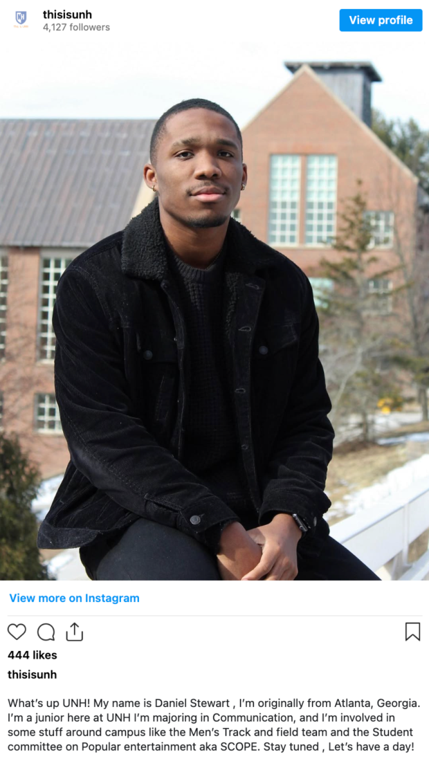 Student takeover example from the University of New Hampshire