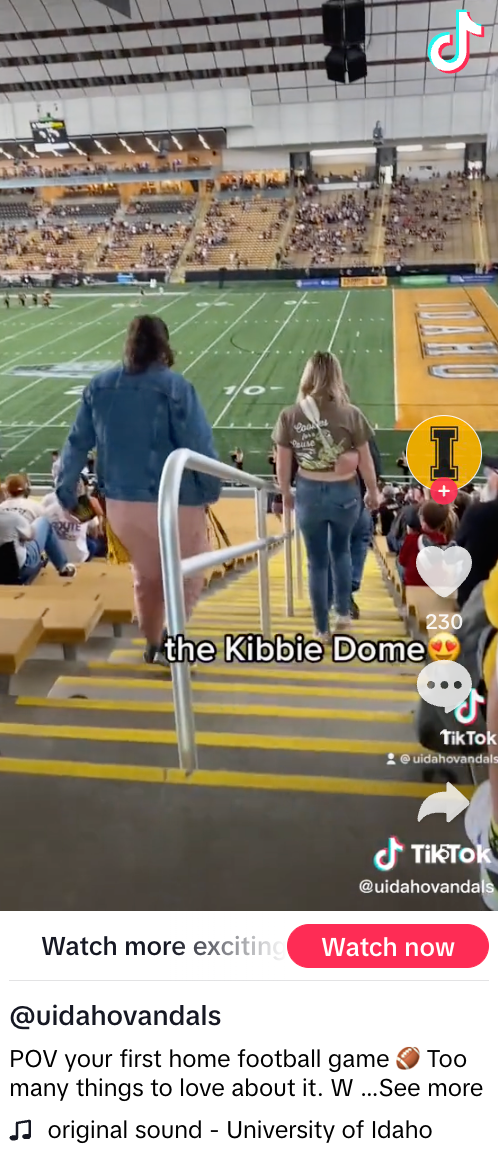 University of Idaho TikTok video