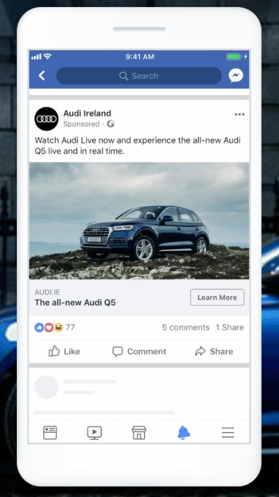 Audi Ireland Facebook image ad