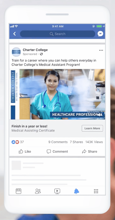 Charter College Medical Assistant Program Facebook slideshow ad