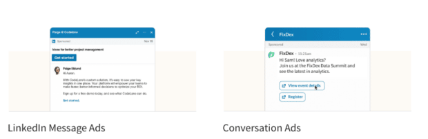 LinkedIn message and conversation ads