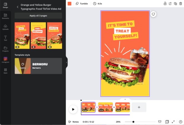 Canva TikTok video ad template