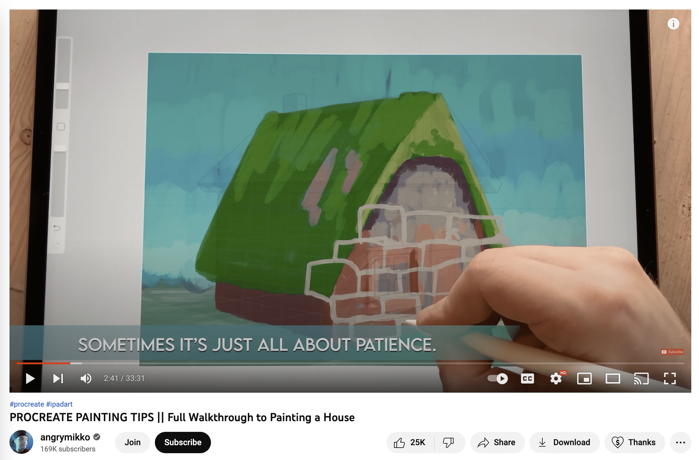 wütendmikko illustration youtube-kanal, der den fortpflanzungsprozess zum zeichnen eines hauses zeigt