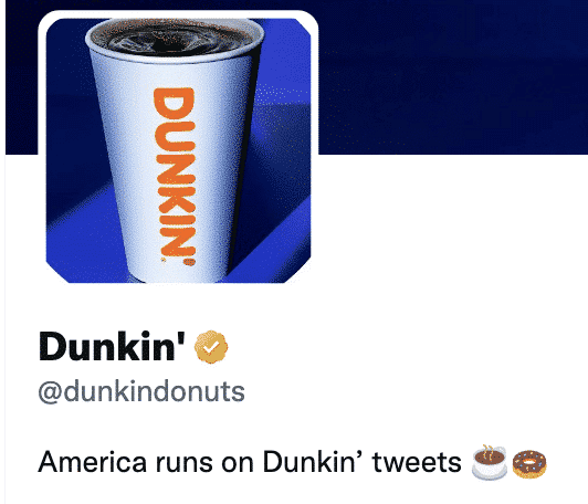 Dunkin Twitter profile