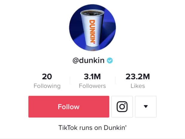 TikTok runs on Dunkin'