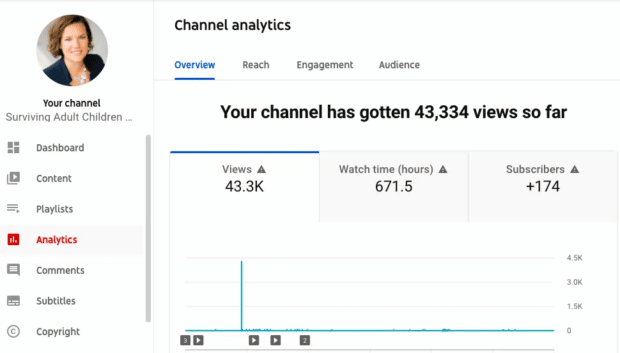 YouTube channel analytics overview reach engagement and audience