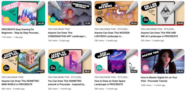 Art with Flo worldwide colour palette video thumbnails