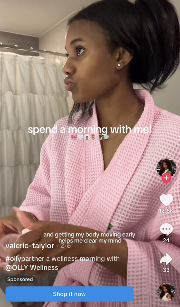 TikTok partnership example from OLLY Wellness