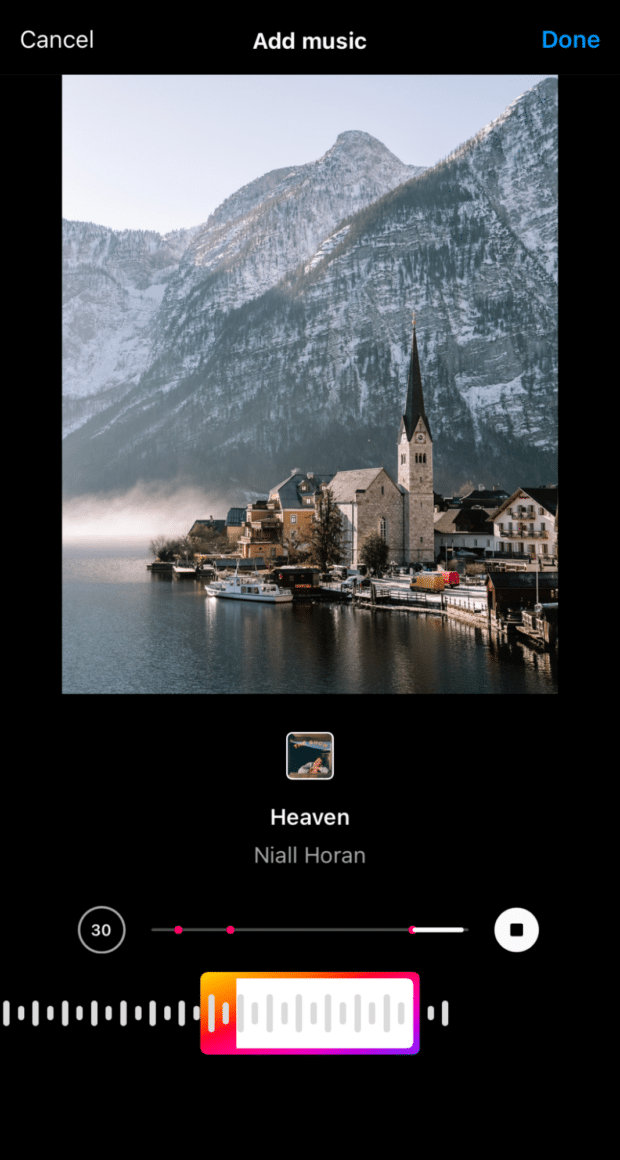 Now that you know how to add music to your Instagram post, you can choose the part of the song that you want to play in your post.