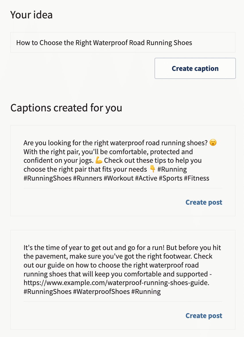 04 OwlyWriter AI Captions generated based on ideas