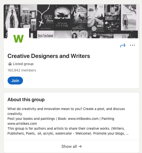 Group of creative designers and writers