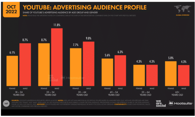 Audience profile for YouTube advertising