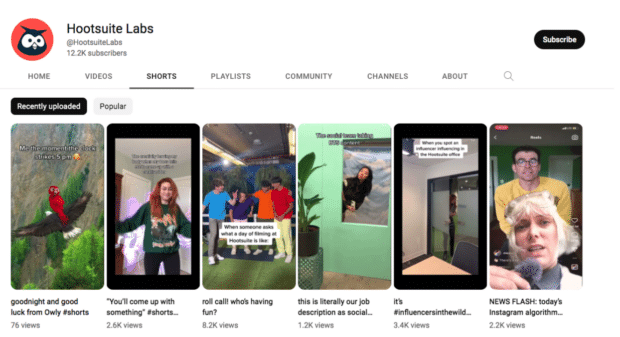 Hootsuite Labs YouTube shorts