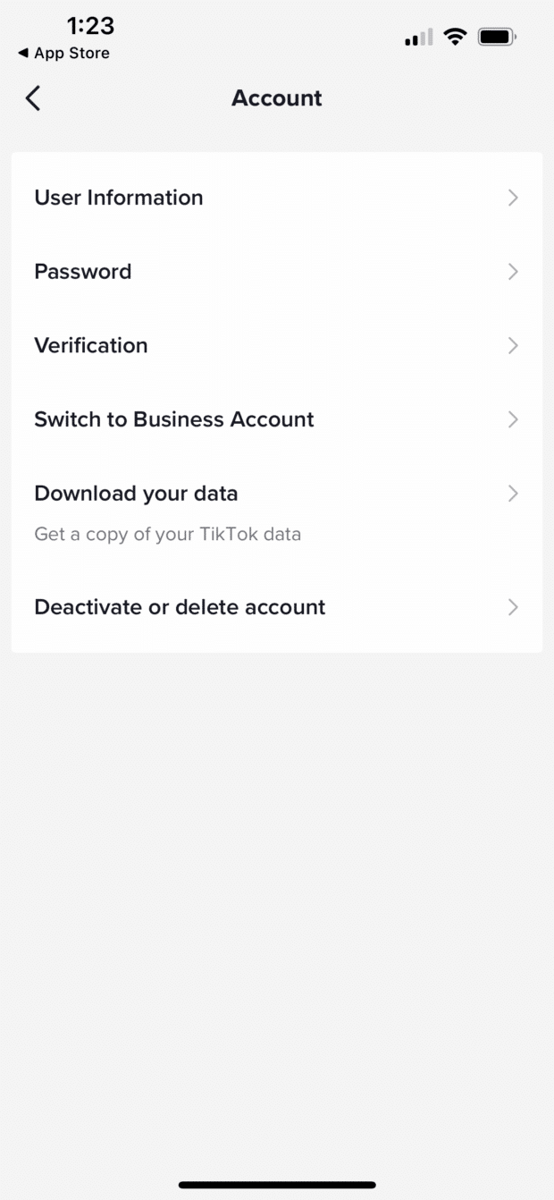 account tiktok