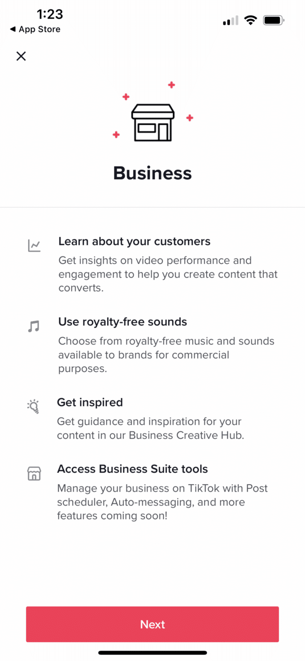business account on tiktok