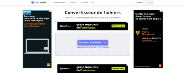 capture d’écran de FreeConvert, un convertisseur gratuit de vidéo en MP3