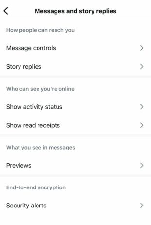 messages and story replies