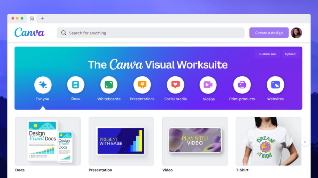 Canva dashboard